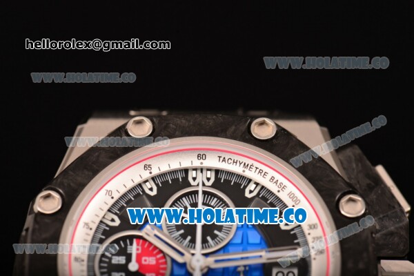 Audemars Piguet Royal Oak Offshore Grand Prix Chrono Swiss Valjoux 7750 Automatic Steel Case wtih Real Forge Carbon Bezel Blue Dial and Stick Markers - 1:1 Original (JF) - Click Image to Close